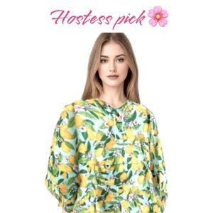 NWT! VERA BRADLEY RAIN PONCHO Lemon-Grove Print SZ S-M lightweight, foldable